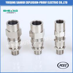 Double compression armored cable glands with male...